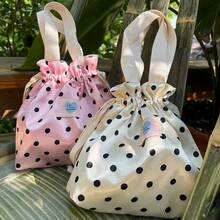 Polka Dot Drawstring Bag, Large Capacity Handheld Portable Pouch, Cosmetic Storage Bag, Travel Makeup Organizer - Multicolor - View 10