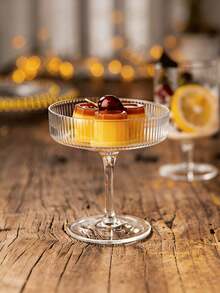 10/5/1pc Creative Champagne Tower Plastic Cup Can Hold Wine, Ribbed Retro Martini Champagne And Cocktail Glasses 10oz Shatterproof Plastic Champagne Tower Unbreakable Ribbed Coupe Glasses Stem Cocktail Glassware Set, Manhattan Goblet For Wedding - Multicolor - View 5
