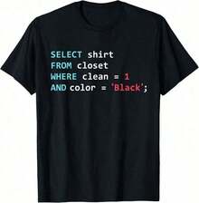 Programador SQL consulta Geek Base de Datos de codificación camiseta - Negro - Ver 10