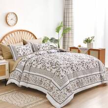 7 Piece Bed In A Bag Bed, Floral Full/Queen/King/California King Size Comforter Set,Blue Flowers Botanical Bedding Set,Soft Microfiber Bedding Comforter Sets With Sheets For All Season.Room Decor, Bedroom Decor,  - Màu xanh lam - Xem 10