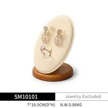 Oirlv Wooden Jewelry Tray Bracelet Ring Display Stand Set, Necklace Holder Jewelry Organizer Tray - Beige - Beige - View 9