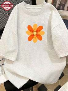 New T-Shirt, 100% Cotton, Machine Washable, Suitable For Spring, Summer And Autumn, Casual Style, Comfortable Fit, Modern Design, Versatile For Daily Use, Soft Fabric, Style A. - White - View 6