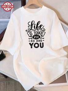 New T-Shirt, 100% Cotton, Machine Washable, Suitable For Spring, Summer And Autumn, Casual Style, Comfortable Fit, Modern Design, Versatile For Daily Use, Soft Fabric, Style A. - White - View 1