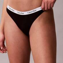 Calvin Klein Calvinklein CK Carousel Cotton Stretch Rib 3-Pack Thong Underwear  Women  Panties QP3267O - Màu hồng phấn đa sắc - Xem 4