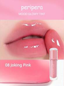 Peripera Mood Glowy Tint 玻璃感唇釉 08，高光澤鏡面水感妝效，不黏膩，果汁噴濺感，保濕輕盈，長效持色凝膠質地，適合女性日常使用，韓系美妝，Olive Young，禮品，4g/0.14 Oz - 08 - 查看 3