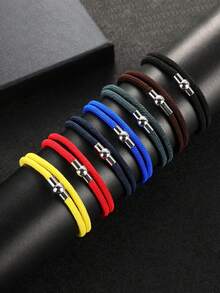 1 chiếc vòng tay dây bện khóa từ tính, kiểu dáng tối giản unisex, dây bện bền chắc, phù hợp cho cả nam và nữ đeo hàng ngày, vòng tay đôi khóa từ tính. - Vòng tay tròn bụng to - Xem 8