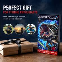 KecchKrezing Complete Fishing Lure & Hook Gift Set With Realistic Soft Baits And Various Fishing Accessories, Portable Storage Box, Suitable For Freshwater Wild Fishing, Beginner Fishing Enthusiasts Holiday Gift - Blue - View 4