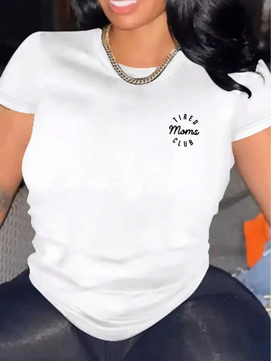 Women's Casual Short Sleeve T-Shirt, 1 Pack, 100% Thick Cotton - Comfortable Crew Neck, Soft And Cute T-Shirt - 白色 - 查看 1