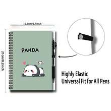 1 Set de Cuaderno Espiral con Patrón Lindo de Panda, Incluye Bolígrafo, 100 Páginas/50 Hojas. Portada Adorable, Adecuado para Notas de Trabajo, Estudio, Diario, Planificación Diaria, Etc. Gran Regalo para Graduación, Cumpleaños o como Artículos de Papelería. - B - Ver 3