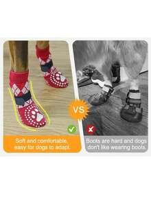 4 Packs/8-Pack Anti-Slip Pet Socks, Dog Socks And Paw Pads, Breathable Printed Socks, Pet Floor Socks, Pet Supplies, Pet - Multicolor - View 8
