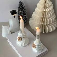 DIY Resin Mold Large Striped Christmas Tree Candle Holder Mold Home Christmas Decoration Tabletop Resin Plaster Silicone Mold, Suitable For Making Candles And Candle Holders - Christmas Tree Candlestick Mold - View 8