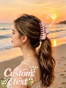 1件可客製化姓名與文字奶油色髮夾－個性化刻字側邊髮夾，可客製您的姓名或勵志文字，極簡奶油色質感，耐用金屬彈簧，完美日常髮飾，獨特生日與畢業禮物，適合女孩、青少年與女性 - 均碼 - 查看 1