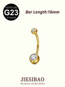 JIESIBAO 14G Titanium Belly Button Rings Colorful Diamond G23 Titanium Internally Threaded Belly Ring 14G Belly Piercings For Women Navel Piercings Jewelry Belly Rings Cute Hypoallergenic Healing Sport Navel Rings For Women For Daily Holiday Gift Glamorous Music Festival Seaside Halloween Christmas Valentine's Day Coachella Beach Summer Vacation - CZ - View 14