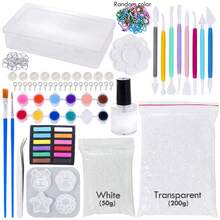 SMI Fine Kit de manualidades de cuentas de plástico moldeables, juego DIY reutilizable con cuentas blancas & transparentes, pigmentos, herramientas & accesorios para hacer joyas - Multicolor - Ver 19
