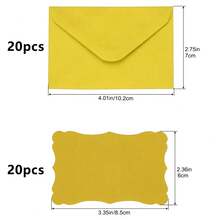 10/20 piezas Mini sobres de estilo occidental coloridos y 10 piezas Tarjetas de felicitación con borde ondulado de color aleatorio. Incluye tarjetas en blanco de alta calidad y sobres autoadhesivos, sobres pequeños para postales, tarjetas de regalo de color mixto retro, adecuado para bodas, cumpleaños y otras ocasiones - sobre pequeño - Ver 13