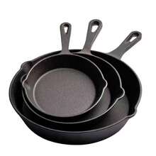 3 Pieces Bare Cast Iron Pot Set (6/8/10 Inches) - Heavy Duty Family Grade Sand Casting, Baked Paint, Stir Fry, Anti Stick Surface, For Oven/Grill/Campfire - Uniform Heat Dissipation, Suitable For Steak, Corn Tortillas, Baking - A Must-Have For Rural Style Kitchen Utensils - View 17