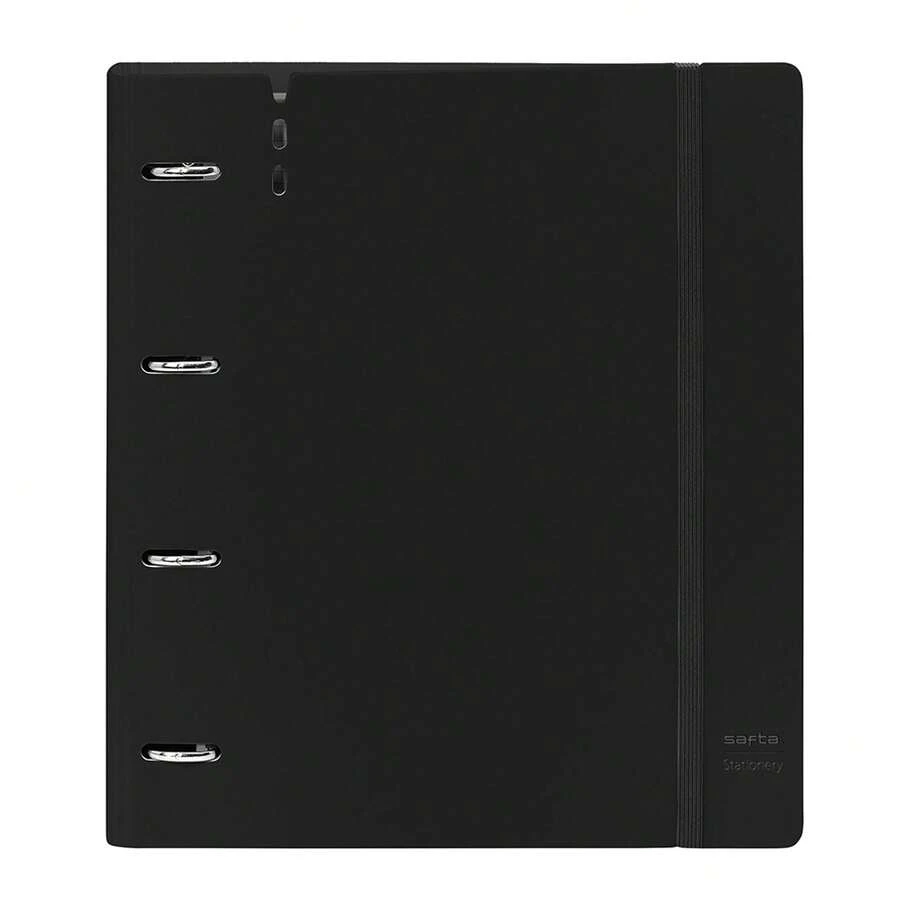 Safta A4黑色活頁夾,100張,27 x 32 x 4厘米(3.5公升),4個圓形活頁環(35毫米),PP泡沫封面,5x5毫米方格,90克/平方米紙張,彈性封口,分隔頁和筆槽 - 免費送貨✅ 西班牙大陸24/48小時送貨 - 選項 11 - 查看 1