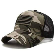 Polo de golf , Gorra de golf, Gorra de golf, Gorra de golf, Para hombre, Para mujer, Gorra con visera, Sombrero de sol para mujer, Sombrero de verano LA, Gorra de malla con protección solar, Sombrero parasol, Gorra de béisbol popular de algodón para mujer, Gorra de camuflaje de verano para hombre con bandera americana, Sombrero genial 2026 - Media red de béisbol con la bandera estadounidense - Marcador negro y verde - Ver 7