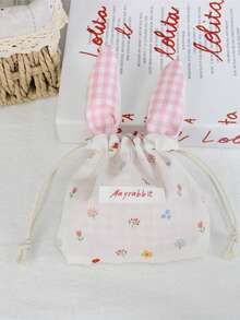 Floral Drawstring Storage Bag, Travel Lipstick Makeup Pouch, Sundries Dust-Proof Bag, Large Capacity Sanitary Pad Drawstring Bag - Multicolor - View 17