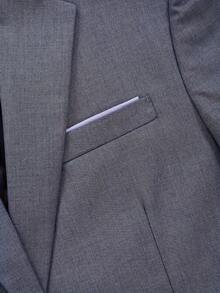 Men's Two-Piece Casual Business Suit, With Jacket And Trousers - 灰色 - 查看 4