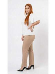 Plus Size Shirt Women's Blouse - White - View 3