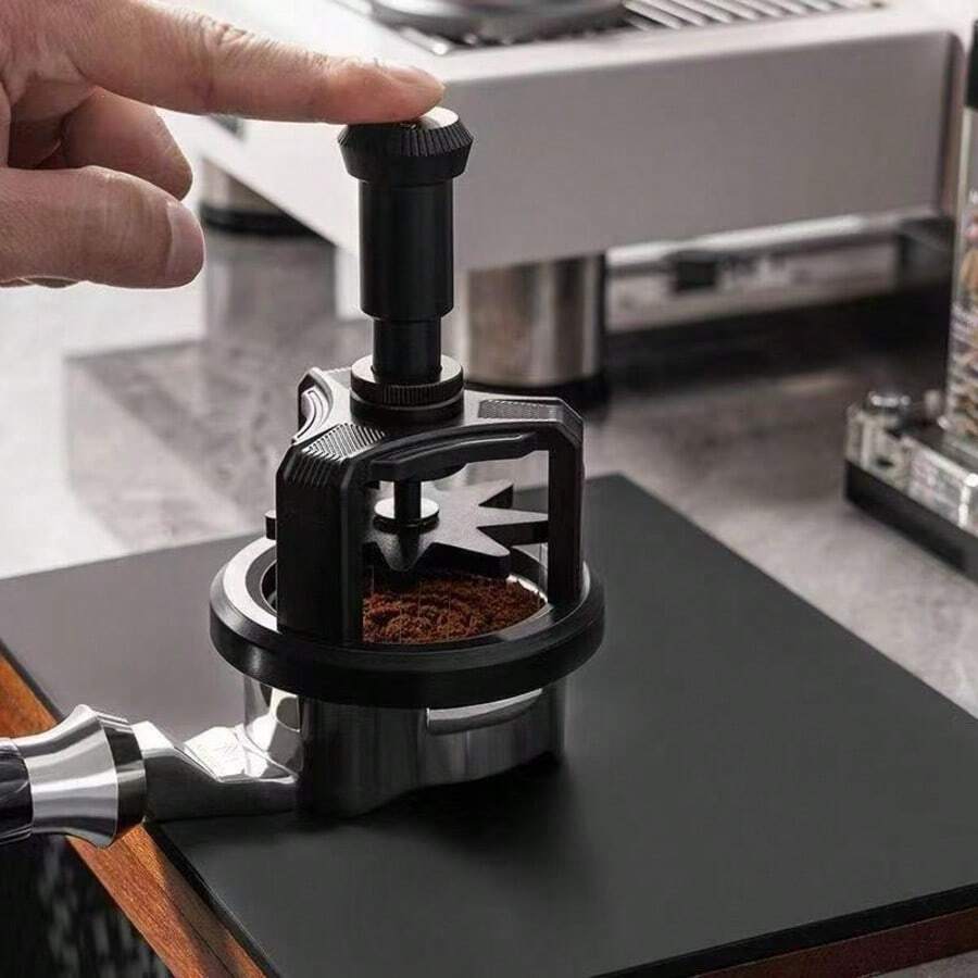 WDT Distribution Tool, 58mm Coffee Distributor Needle, 53mm Espresso Stirrer Distribution Tool For Barista, 51mm Needle Espresso Stirrer, Magnetic Design Making It Easy To Spread Powder - 10 Needles, /New Press-Type Rotating Powder Distribution Needle Espresso Coffee Clump Disperser - Black - View 1