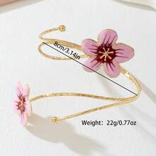 1件優雅甜美粉色花卉手鍊臂環飾品 - A - 查看 3