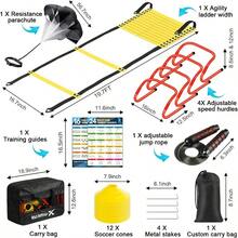 Agility Ladder Speed Training Equipment Set-20ft Agility Ladder,12 Soccer Cones,4 Hurdles, Jump Rope, Running Parachute| Basketball Football Soccer Training Equipment For Kids Youth Adults - Yellow - View 3