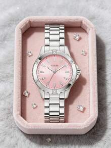 Guess 女款 Mist GW0948L7 粉色放射狀錶盤 水晶錶圈 石英手錶 - 粉色 - 查看 5