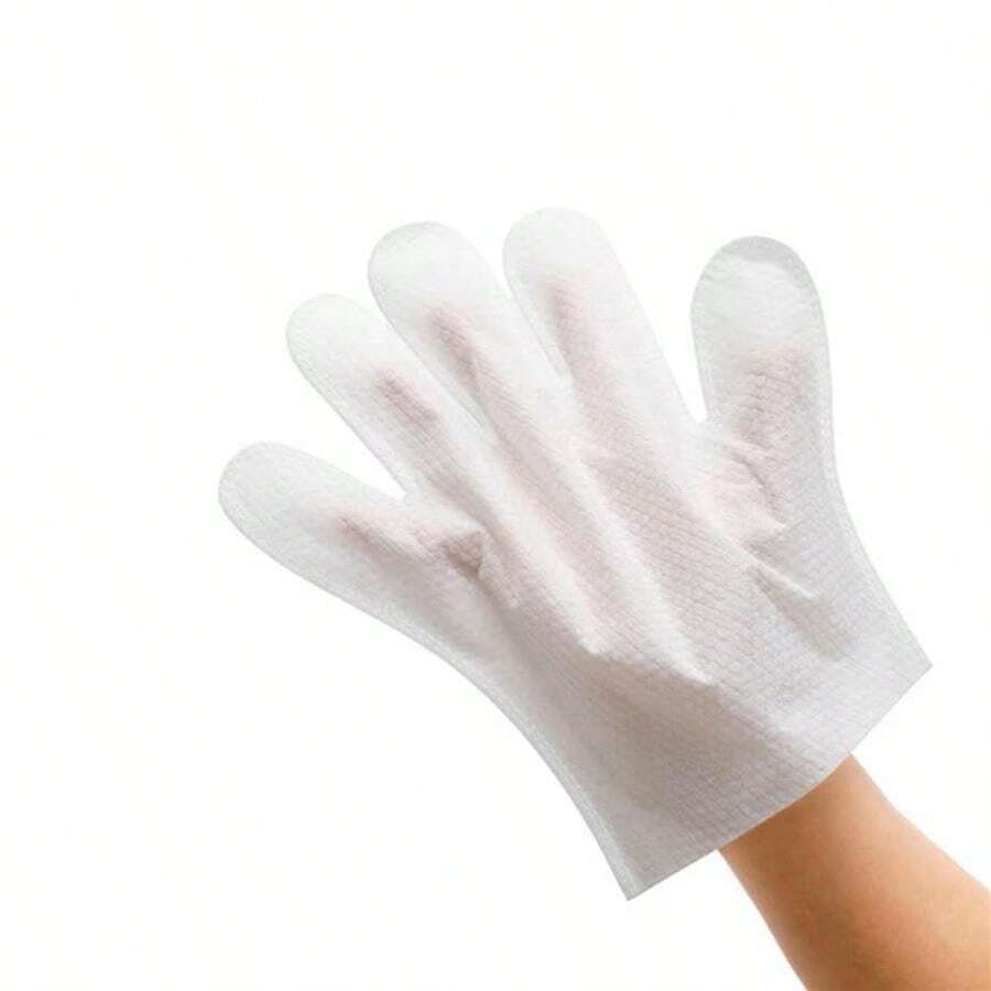 Disposable Body Wipes For Adult Elderly Care Large Soft Non-Woven No-Rinse Cleansing Gloves In White Ideal For Travel Hospital Camping Bedridden Use - như hình ảnh - Xem 1