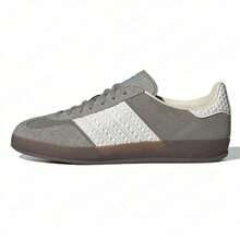 Zapatos casuales unisex, talla 36-45, zapatos casuales de mujer y zapatos deportivos de hombre, zapatos planos de suela blanda con cordones, zapatos cómodos y livianos de hombre para uso diario, de corte bajo,,,,,Zapatillas de entrenamiento alemanas vintage de 2026, de cuero genuino, con punta redonda, versátiles, con franjas de colores contrastantes, zapatillas casuales con cordones. - Verde militar - Ver 8