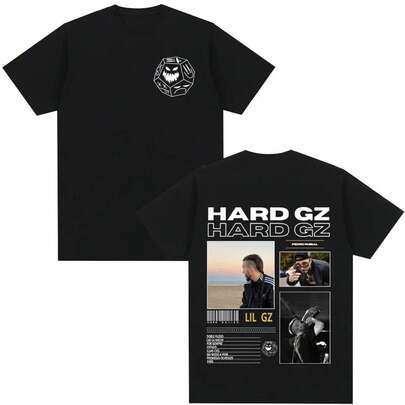 Camiseta del álbum de la gira del rapero HARD GZ 2025 para hombres y mujeres, moda vintage de hip hop, camisetas de algodón casuales oversize, ropa urbana