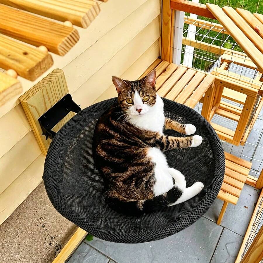 Detachable Modern Cat Hammock - Comfortable Polyester Pet Bed Suitable For Small To Medium Cats, Easy To Assemble