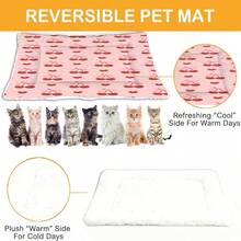 1pc Soft Pet Bed Mat, Reversible Dog Crate Pad With Artistic Cherry Heart Pattern, Washable For Small/Medium/Large Dogs, Suitable For All Seasons - Multicolor - View 4