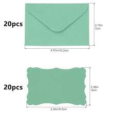 10/20 piezas Mini sobres de estilo occidental coloridos y 10 piezas Tarjetas de felicitación con borde ondulado de color aleatorio. Incluye tarjetas en blanco de alta calidad y sobres autoadhesivos, sobres pequeños para postales, tarjetas de regalo de color mixto retro, adecuado para bodas, cumpleaños y otras ocasiones - sobre pequeño - Ver 15