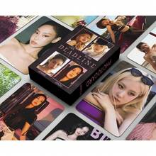 55張 K-POP BLACK P1NK DEADLINE 主題高品質相片卡，JENNlE、LlSA、R0SE 與 JIS00 的 LOMO 卡套組，適合裝飾筆記本、平板電腦、水杯、收納盒、粉絲卡冊及其他物品 - 紫色 - 查看 3