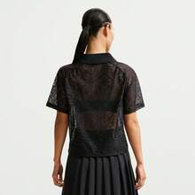 Nike Áo polo nữ AS W NK STREET LACE POLO JSYPOLO dệt kim cổ bẻ ngắn TIF0521-010 - màu đen - Xem 2