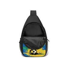 Soccer Player Silhouette Crossbody Bag, Boy's Football Shoulder Bag, Lightweight Adjustable Strap Bag, Pouch Bag, Very Suitable For Boys And Football Fans, Students Outdoor Travel Gym, Theme Park Visits, And Holiday Travels. Convenient For Carrying Snacks. - Multicolor - View 5