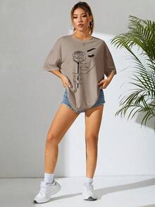 Women T-Shirts - Khaki - View 4
