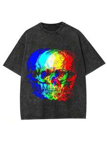 An Excellent Choice For Everyday Fashion Gifts, Classic And Affordable, With Anime Character Prints, Made Of High-Strength Pure Cotton, Unisex Short-Sleeved T-Shirt, Vintage Hip-Hop Style, Loose Fit, Sailor Collar, Versatile P - 黑色 - 查看 6