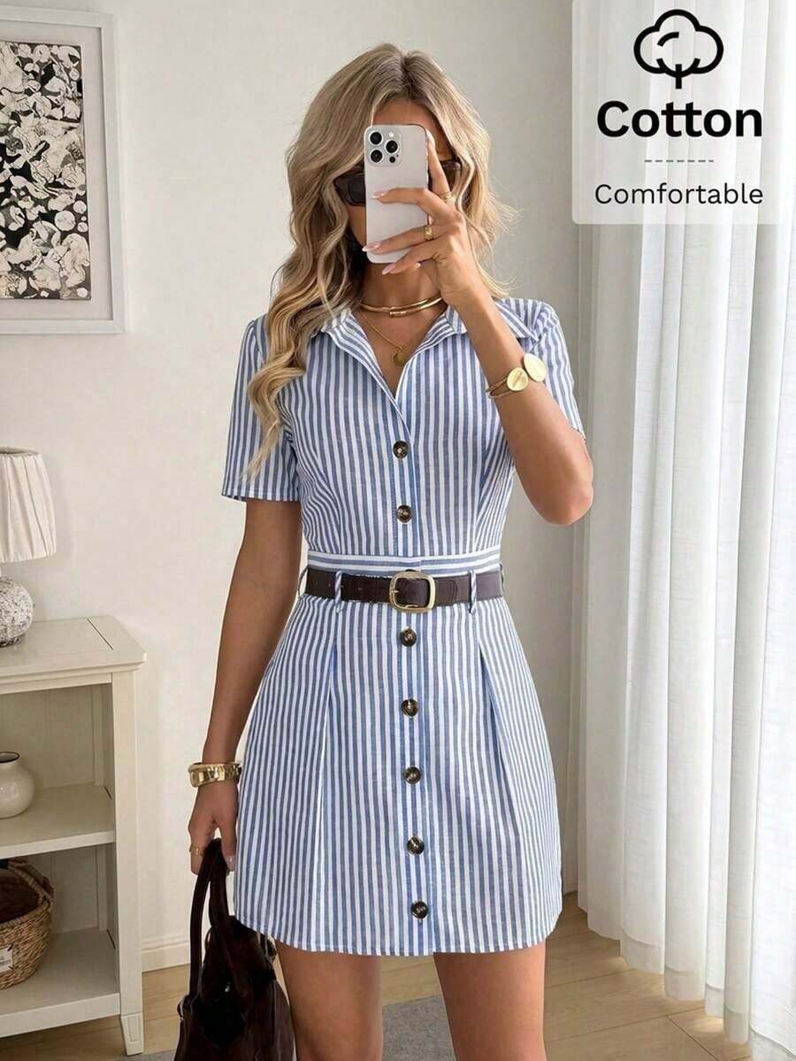 Women Tops - Blue and White - View 1