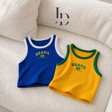 Kit Of 2 Women's Ribbed Brazil Tank Tops ✨ - 藍色和黃色 - 查看 4