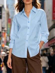 Women's Fashion Shirt - Baby Blue - View 1