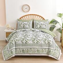 7 Piece Bed In A Bag Bed, Floral Full/Queen/King/California King Size Comforter Set,Blue Flowers Botanical Bedding Set,Soft Microfiber Bedding Comforter Sets With Sheets For All Season.Room Decor, Bedroom Decor,  - Màu xanh lam - Xem 2