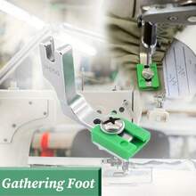 P950 Industrial Sewing Machine Adjustable Ruffler Foot - Heavy Duty Coated Steel Foot With Ergonomic Handle, Compatible With Lockstitch And Ruffling, Green Fabric Collecting Attachment For Precision Sewing, Durable Construction - A - View 9