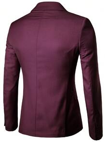 Men's Wedding Groomsman Business Casual Single-Button Suit Jacket - Redwood - View 6