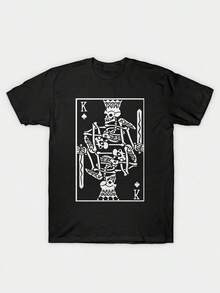 King Of Spades Playing Card Print With Gothic Skeleton Design - Black - View 11