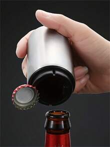 1pc Stainless Steel Automatic Beer Bottle Opener - Magnetic Pressure Bottle Cap Opener, Suitable For Home, Camping, Bar And Party | Easy To Open, Portable And Durable - View 6