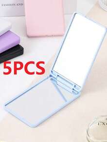 This Simple, Square, Portable Folding Makeup Mirror Features A Lightweight Flip-Top Design That Fits Easily Into A Small Bag For Touch-Ups Anytime. The Double-Sided High-Definition Mirror Clearly Reflects Your Entire Face. The Rounded Edges Are Gentle On Your Hands During Everyday Use. A Must-Have For Commuters, Business Travelers, And Students Living In Dormitories. - Multicolor - View 19