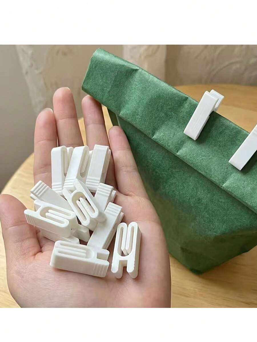 10件/1件 密封夾 – 提供多種清新迷人的顏色。適用於密封各種塑料袋和零食包裝。廚房收納、臥室儲物或旅行的必需品。 - 均碼 - 查看 1